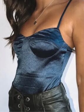 Urban Outfitters Women’s Reflective Navy Camisole